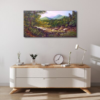 Obraz canvas Pokojná horská krajina