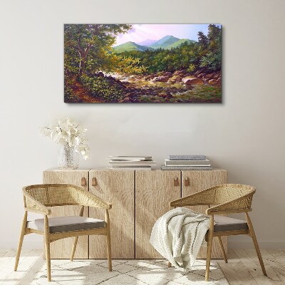Obraz canvas Pokojná horská krajina