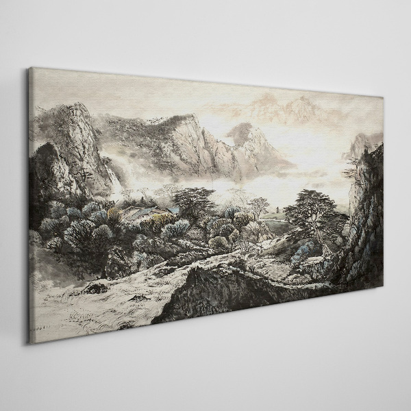 Obraz Canvas Hmlisté horské údolie