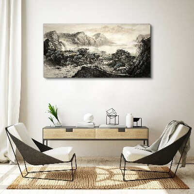 Obraz Canvas Hmlisté horské údolie