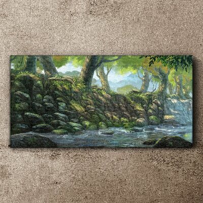 Obraz canvas Zelený kútik s vodopádom