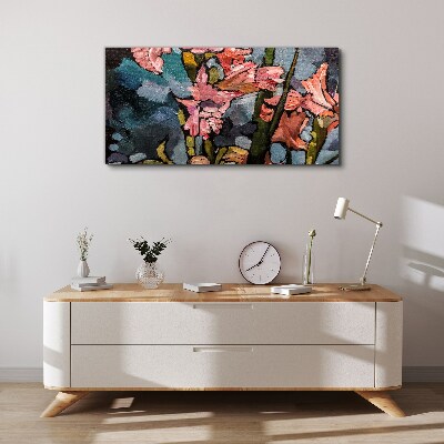 Obraz Canvas Kvetinová krajina v odtieňoch ružovej