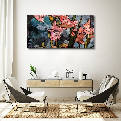 Obraz Canvas Kvetinová krajina v odtieňoch ružovej