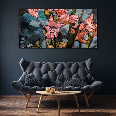 Obraz Canvas Kvetinová krajina v odtieňoch ružovej
