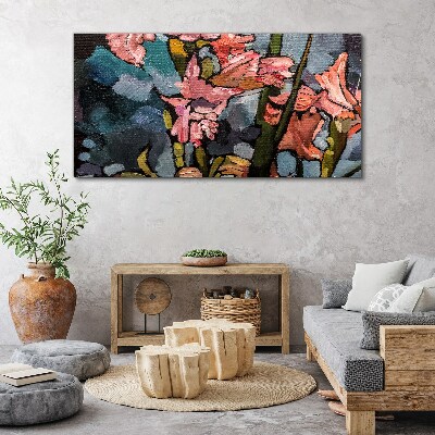 Obraz Canvas Kvetinová krajina v odtieňoch ružovej