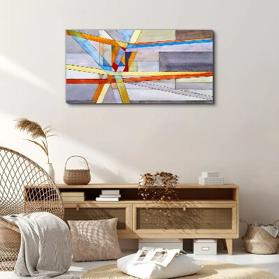 Obraz canvas Geometria farebných čiar