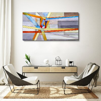 Obraz canvas Geometria farebných čiar