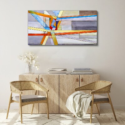 Obraz canvas Geometria farebných čiar
