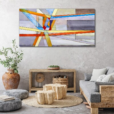 Obraz canvas Geometria farebných čiar