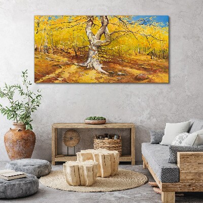 Obraz canvas Zlatý les v jesennej aure