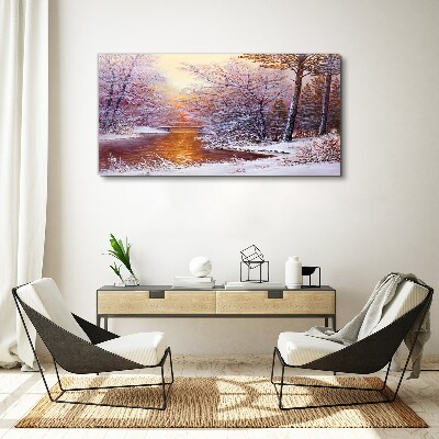Obraz Canvas Zimná krajina s riekou