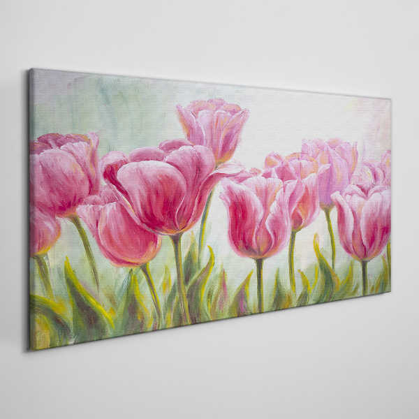 Obraz canvas Ružové tulipány v jarnej žiare