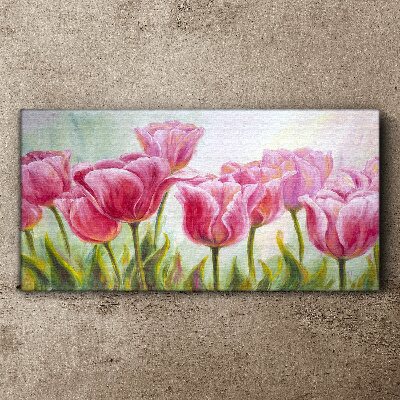 Obraz canvas Ružové tulipány v jarnej žiare