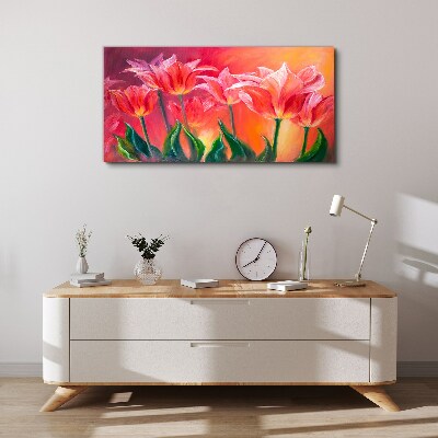 Obraz canvas Tulipány v odtieňoch ružovej