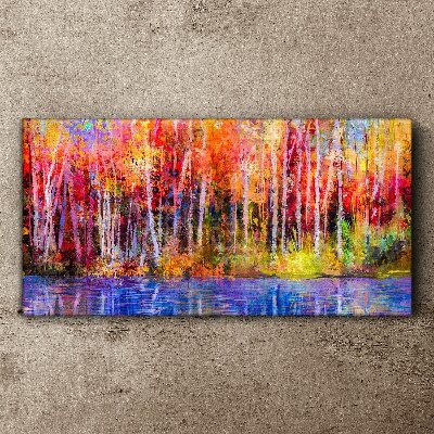 Obraz Canvas Farebné stromy maľovanie