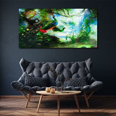 Obraz canvas Tajomný svet pávových vtákov