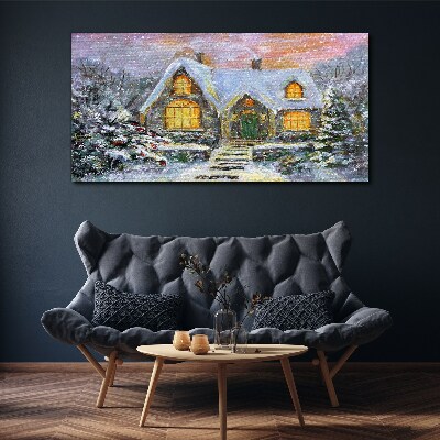 Obraz canvas Zimné dom Sneh