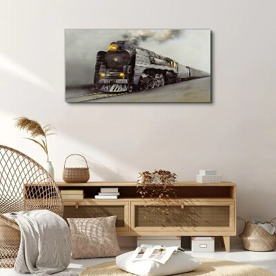 Obraz canvas Vlaku dymové hmly