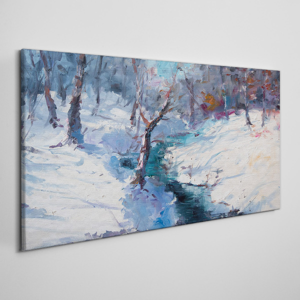 Obraz Canvas Zimná krajina s riekou