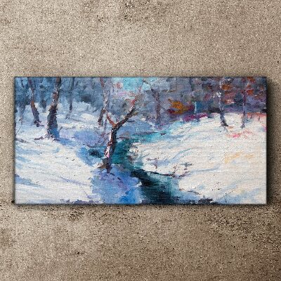 Obraz Canvas Zimná krajina s riekou