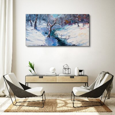Obraz Canvas Zimná krajina s riekou