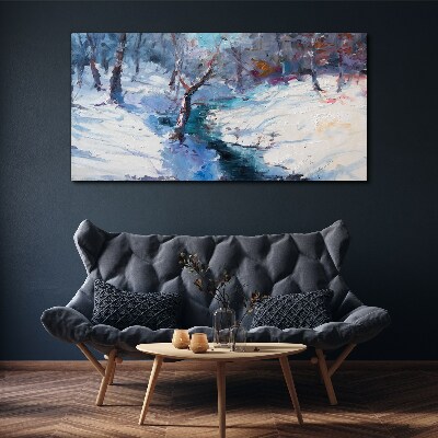 Obraz Canvas Zimná krajina s riekou