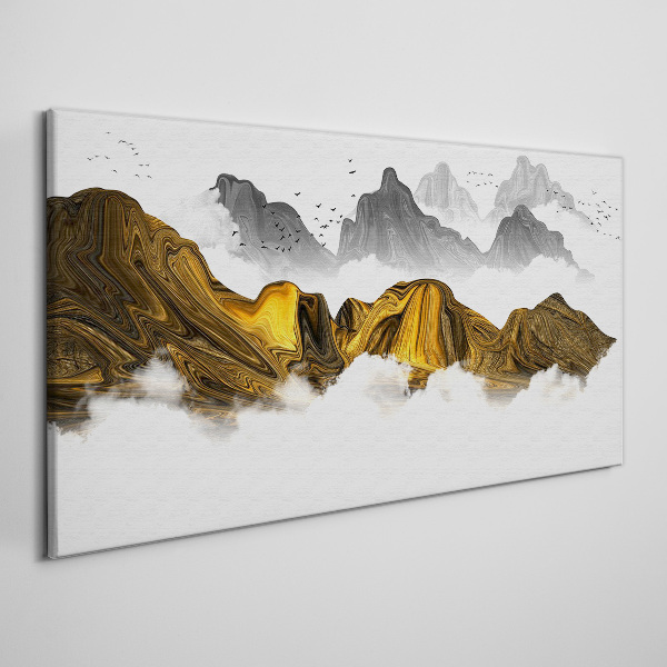Obraz canvas Zlaté hory v oblakoch