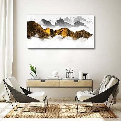 Obraz canvas Zlaté hory v oblakoch