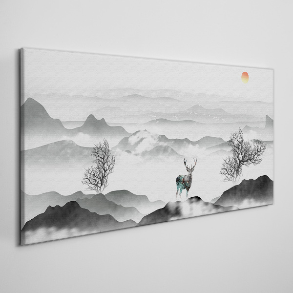 Obraz canvas Pokojná krajina s jeleňmi