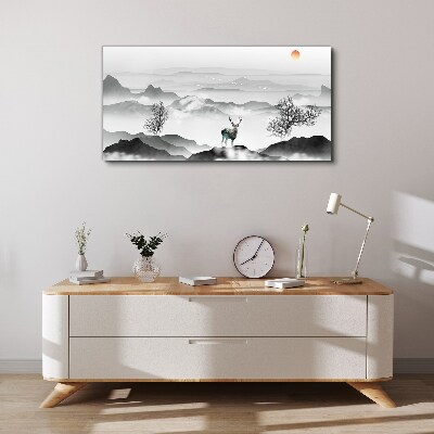 Obraz canvas Pokojná krajina s jeleňmi