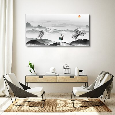 Obraz canvas Pokojná krajina s jeleňmi