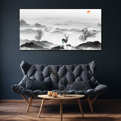 Obraz canvas Pokojná krajina s jeleňmi