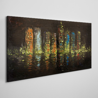 Obraz canvas Mesto v noci v žiare svetiel