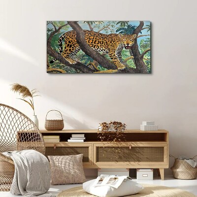 Obraz canvas Džungľa strom zvieracie mačka
