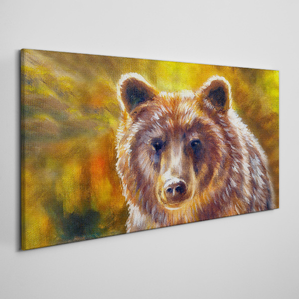Obraz Canvas Tvár medveďa v zlatých tónoch