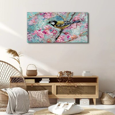Obraz canvas Kvety zvieracie vták
