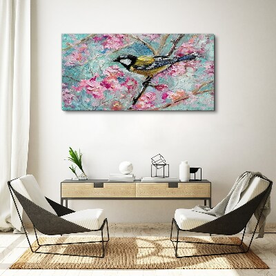Obraz canvas Jarný spev vtákov na konári