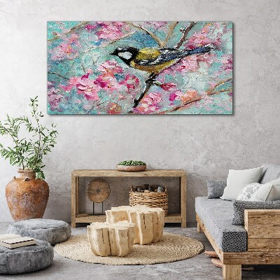 Obraz canvas Jarný spev vtákov na konári