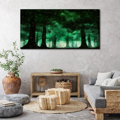 Obraz Canvas Zelený les v hmlistom svetle