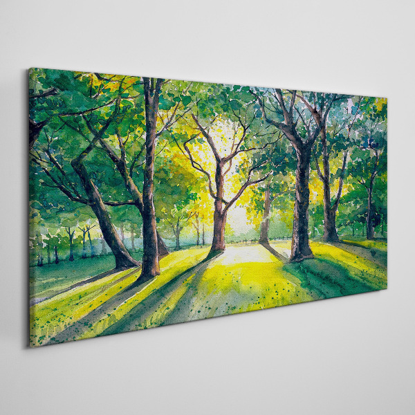 Obraz canvas Zlaté lúče v lesnom háji
