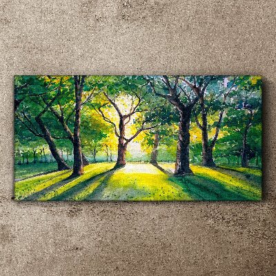Obraz canvas Zlaté lúče v lesnom háji
