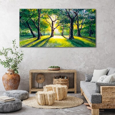 Obraz canvas Zlaté lúče v lesnom háji