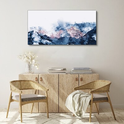 Obraz Canvas Horská krajina v odtieňoch modrej