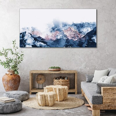 Obraz Canvas Horská krajina v odtieňoch modrej