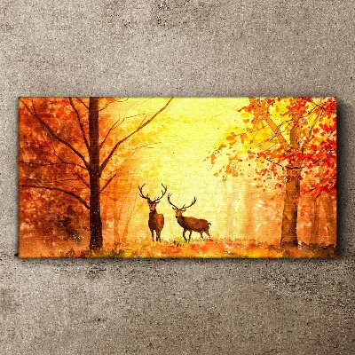 Obraz canvas Jesenné stretnutie jeleňov