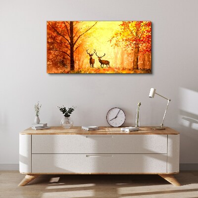 Obraz canvas Jesenné stretnutie jeleňov