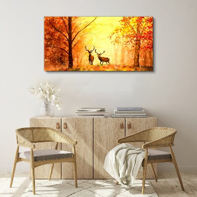 Obraz canvas Jesenné stretnutie jeleňov