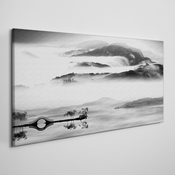 Obraz canvas Zahmlená horská panoráma
