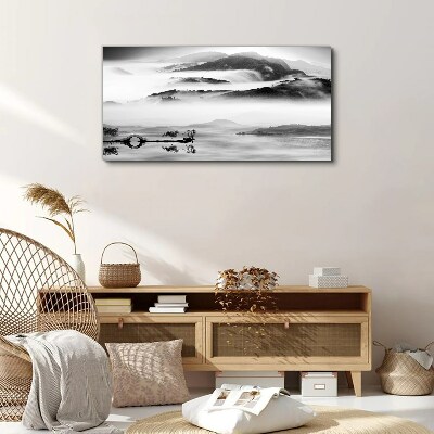Obraz canvas Zahmlená horská panoráma