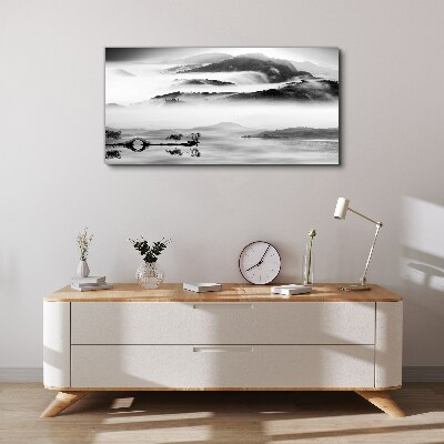 Obraz canvas Zahmlená horská panoráma